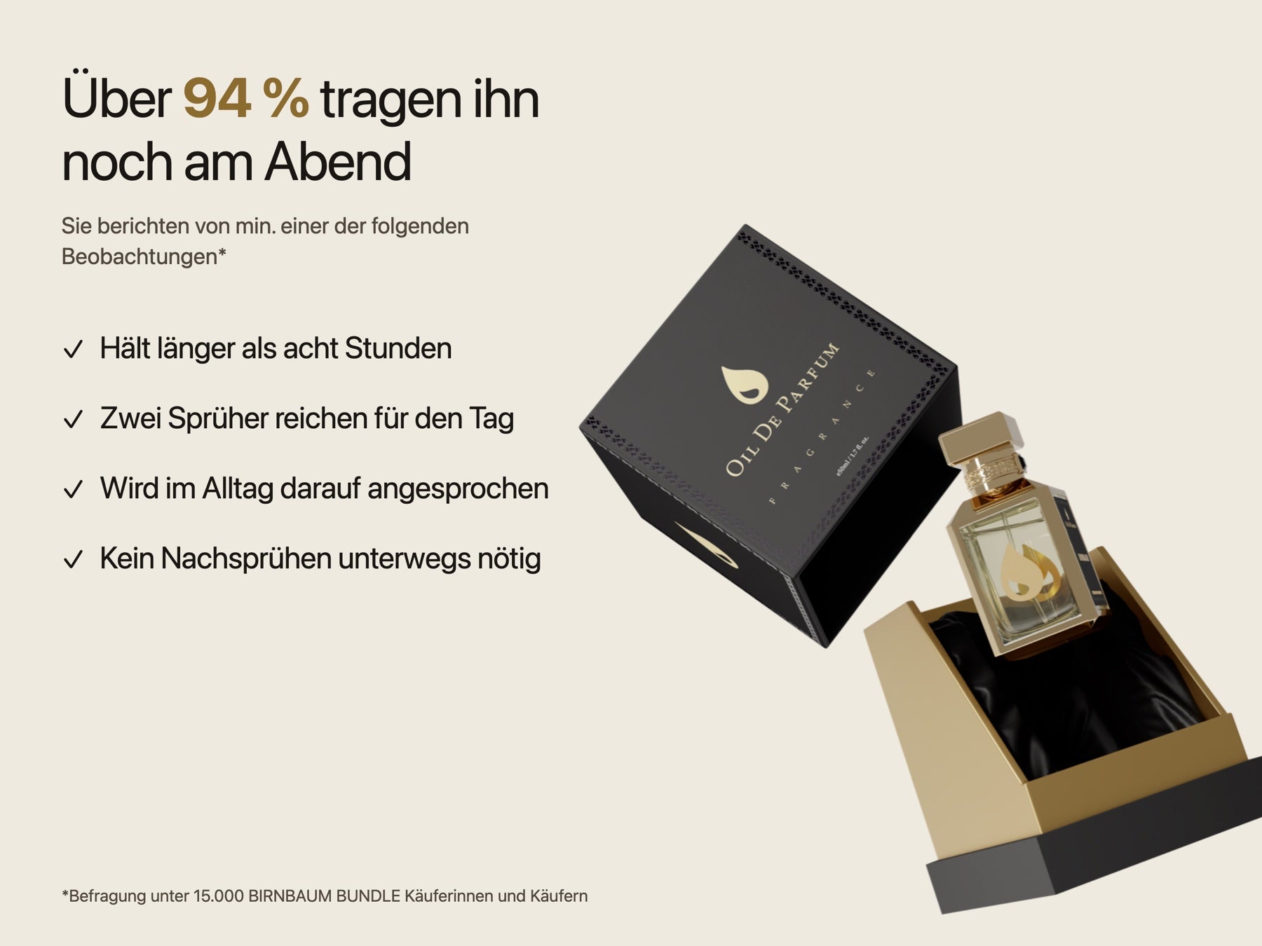 Über 94 Prozent tragen ihn noch am Abend